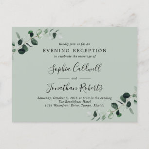Invitación a la recepción de bodas de Eucalyptus
