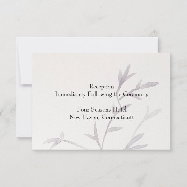 Invitación a la recepción de bodas de inspiración  (Anverso)