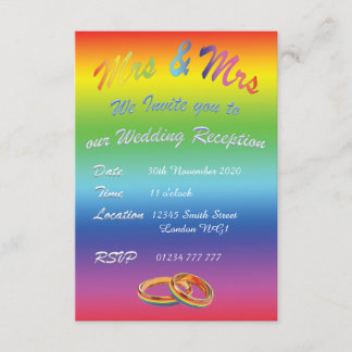 INVITACIÓN A LA RECEPCIÓN DE BODAS DEL ARCOÍRIS LE