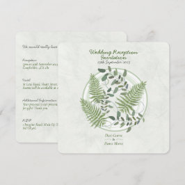 Invitación a la recepción de bodas Eucalyptus y Fe