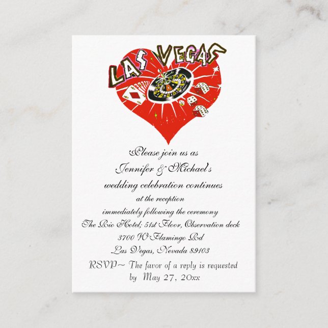 Invitación a la recepción de bodas Las Vegas (Anverso)