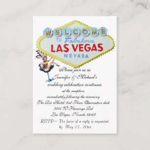 Invitación a la recepción de bodas Las Vegas Showg
