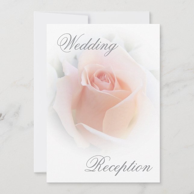 Invitación a la recepción de bodas Rosebud rosa ro (Anverso)
