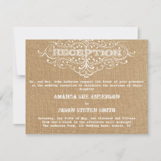 Invitación a la recepción de bodas rusticas vintag