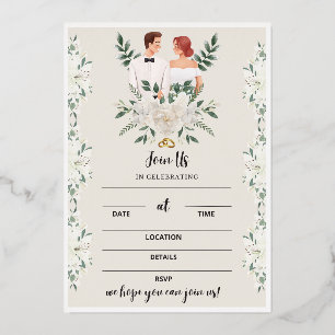 Invitación a la recepción de bodas, tarjetas con i