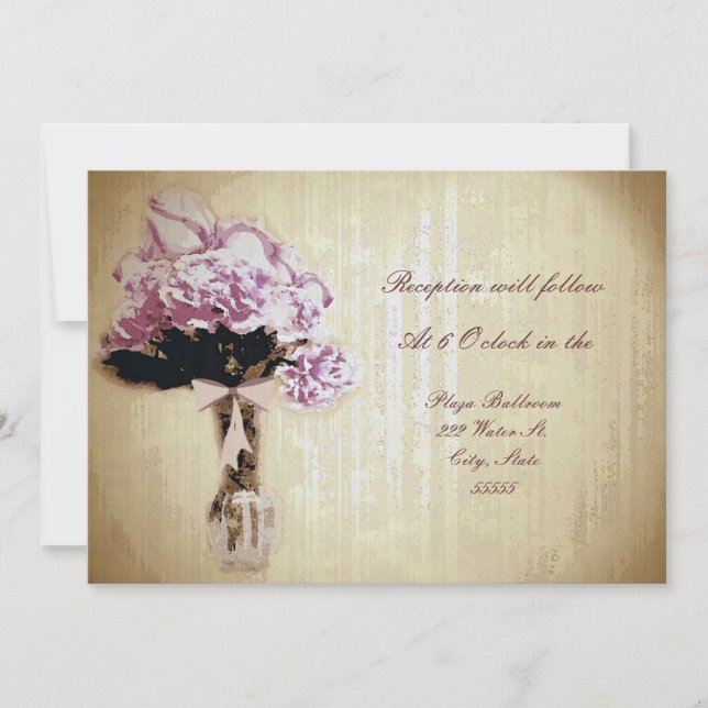 Invitación a la recepción de Bouquet de época (Anverso)