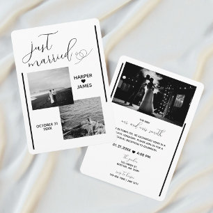 Invitación a la recepción de Elopement Mínimo Bl