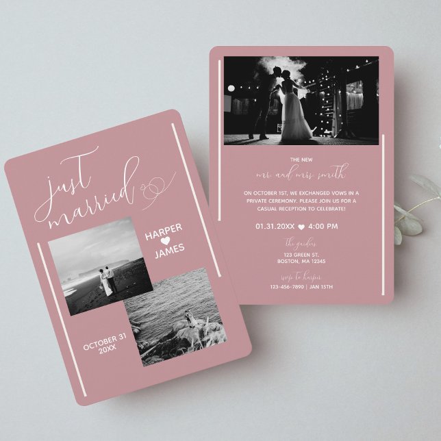 Invitación a la recepción de Elopement Mínimo | Ro (Subido por el creador)