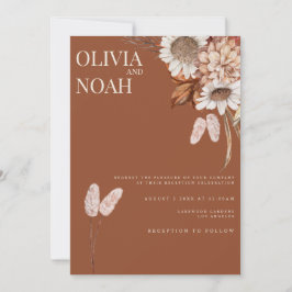 Invitación a la recepción de Fall Floral Terracott