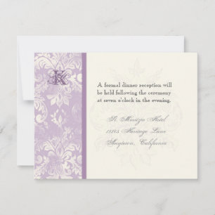 Invitación a la recepción de Fleur di Lys Damask