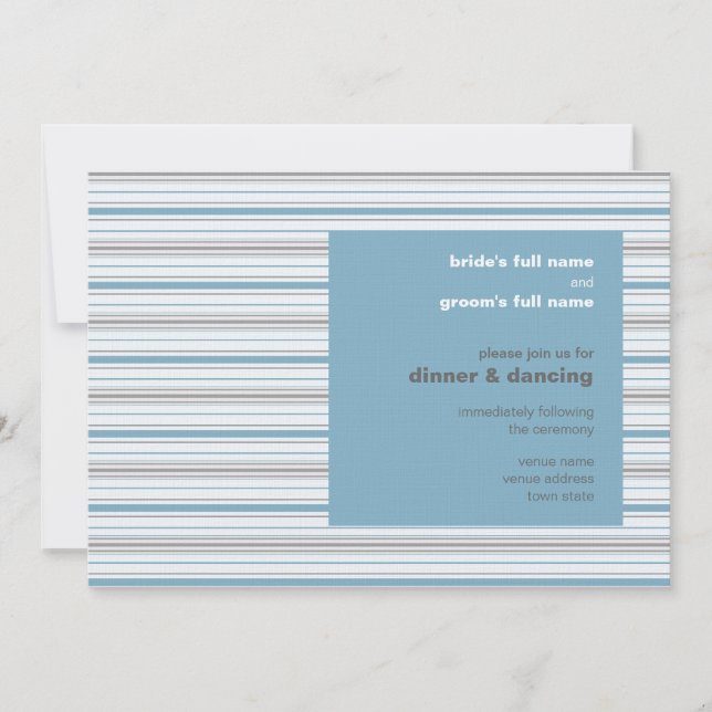 Invitación a la recepción de la boda Amara Stripe  (Anverso)