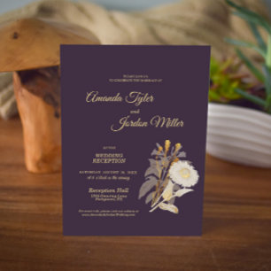 Invitación a la recepción de la boda antigua de la