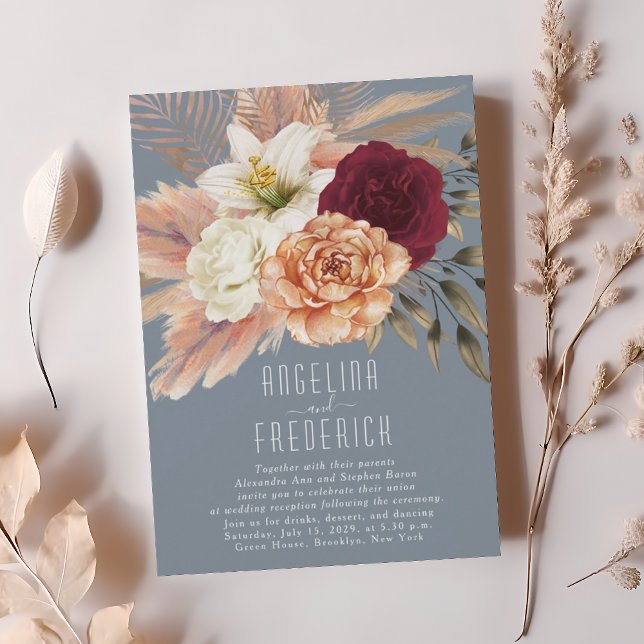 Invitación a la recepción de la boda azul turbulen (Subido por el creador)