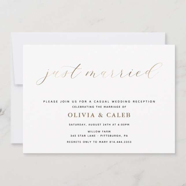 Invitación a la recepción de la boda casada (Anverso)