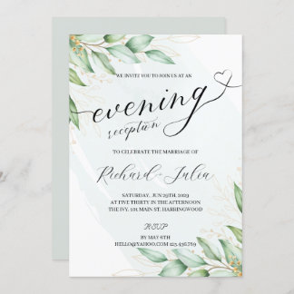 Invitación a la recepción de la boda de la tarde d
