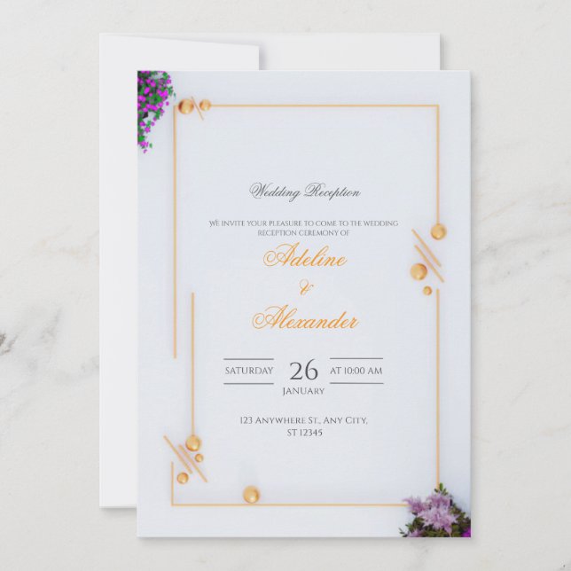 Invitación a la recepción de la Boda de Oro Modern (Anverso)