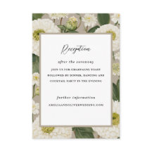 Invitación a la recepción de la boda floral de Zin