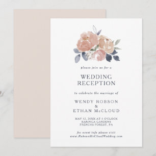 Invitación a la recepción de la boda floral rústic