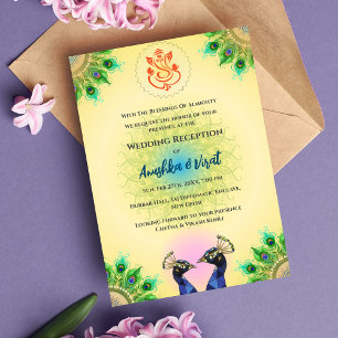 Invitación a la recepción de la boda india