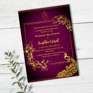Invitación a la recepción de la boda india