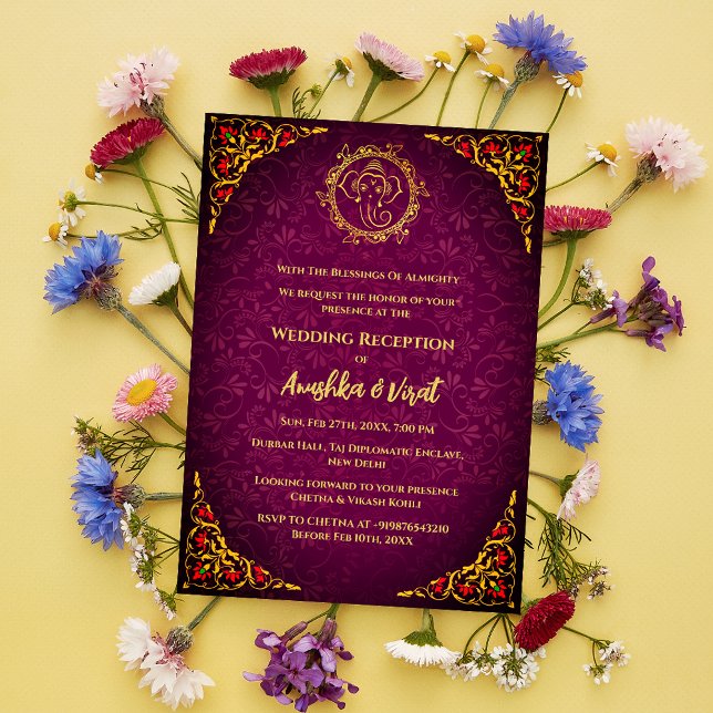 Invitación a la recepción de la boda india (Subido por el creador)