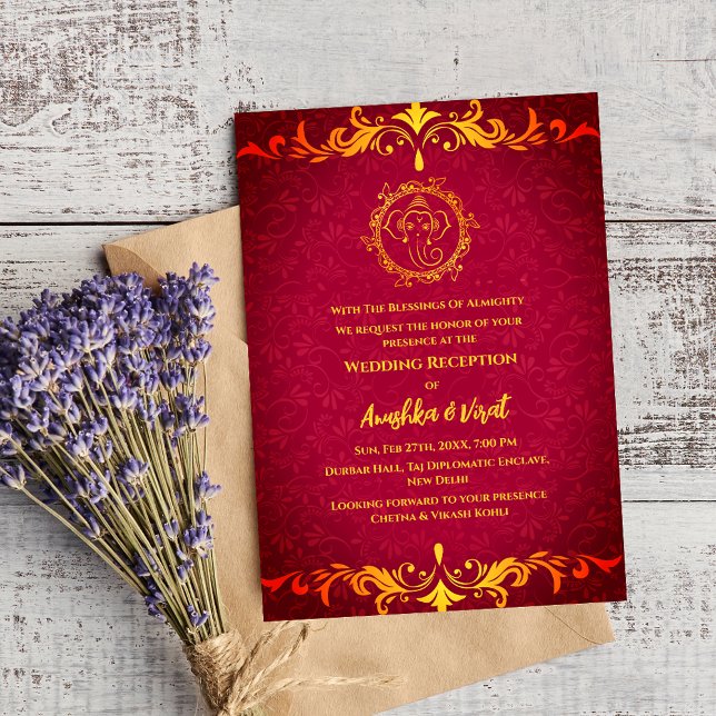 Invitación a la recepción de la boda india (Subido por el creador)