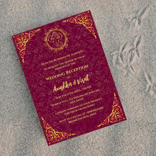 Invitación a la recepción de la boda india (Subido por el creador)