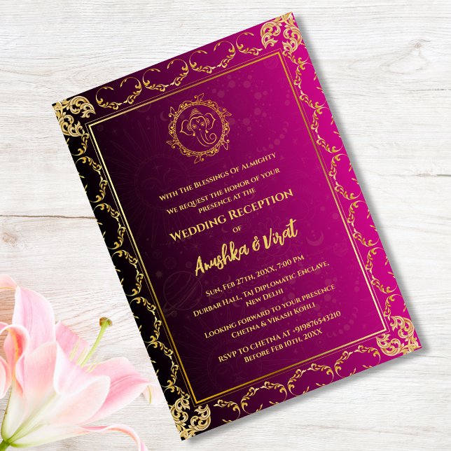 Invitación a la recepción de la boda india (Subido por el creador)
