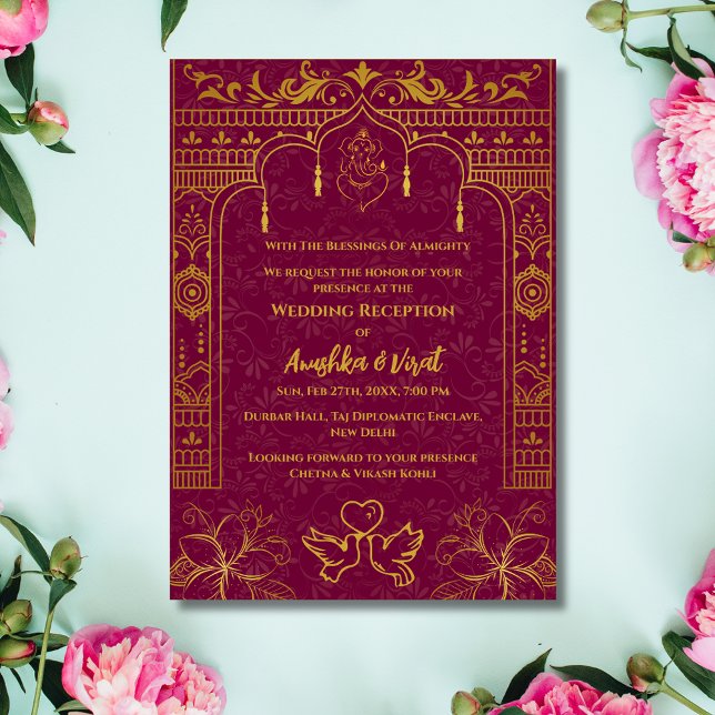 Invitación a la recepción de la boda india (Subido por el creador)