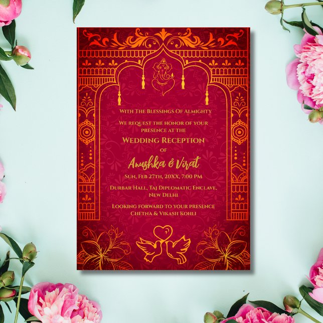 Invitación a la recepción de la boda india (Subido por el creador)