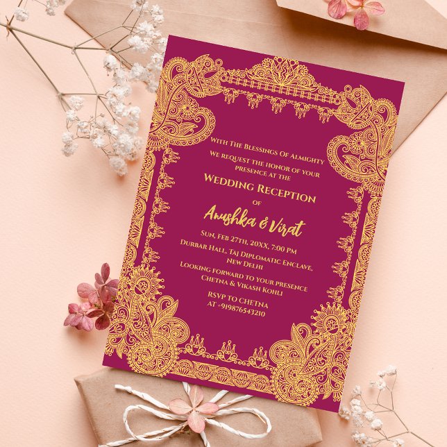 Invitación a la recepción de la boda india (Subido por el creador)