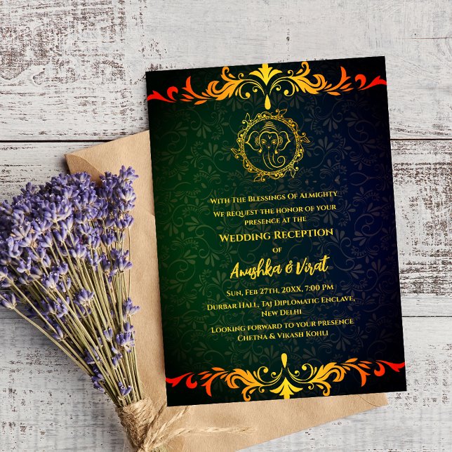 Invitación a la recepción de la boda india (Subido por el creador)