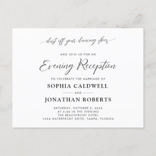 Invitación a la recepción de la boda por la noche 