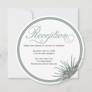 Invitación a la recepción de la boda redonda con f