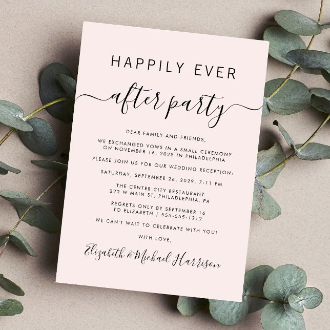 Invitación a la recepción de la boda rosa de la mo (Subido por el creador)
