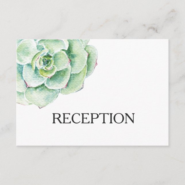 invitación a la recepción de la boda suculenta col (Anverso)