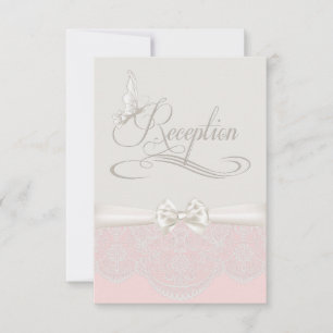 Invitación a la recepción de mariposas rosadas y m