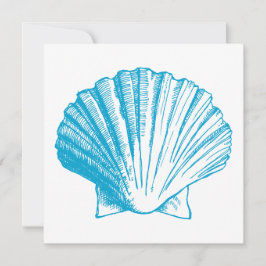Invitación a la recepción de Ocean Blue Sea Shell 