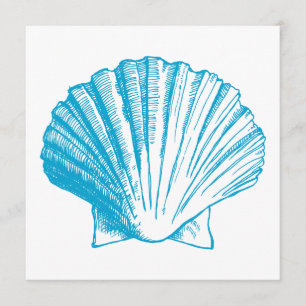 Invitación a la recepción de Ocean Blue Sea Shell 