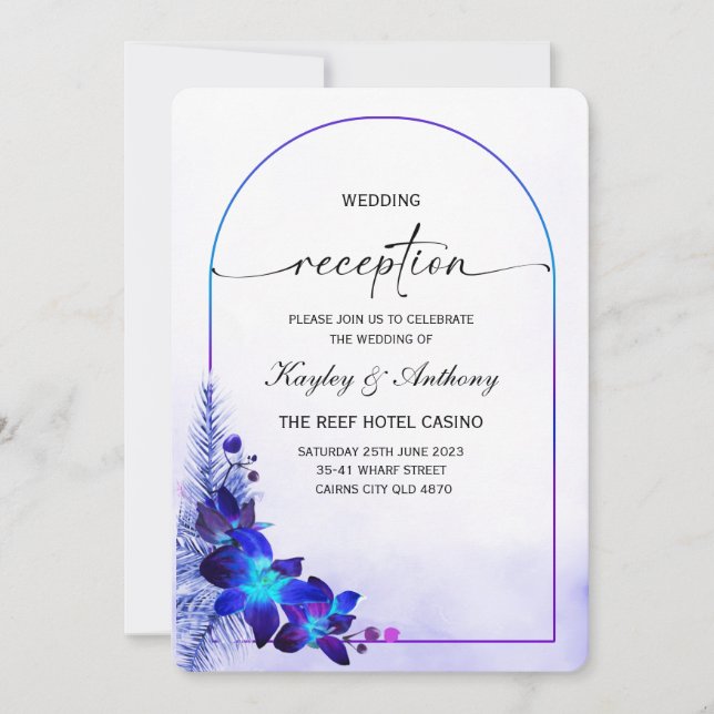 Invitación a la recepción de orquídeas azules (Anverso)