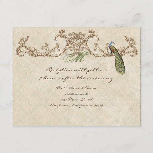 Invitación a la Recepción de Pavos Reales Antiguos (Anverso)
