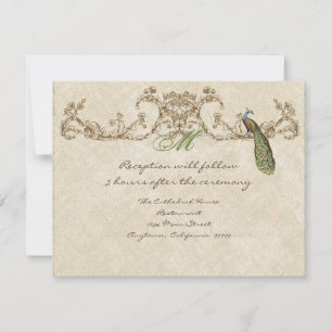 Invitación a la recepción de Peacock & Etchings