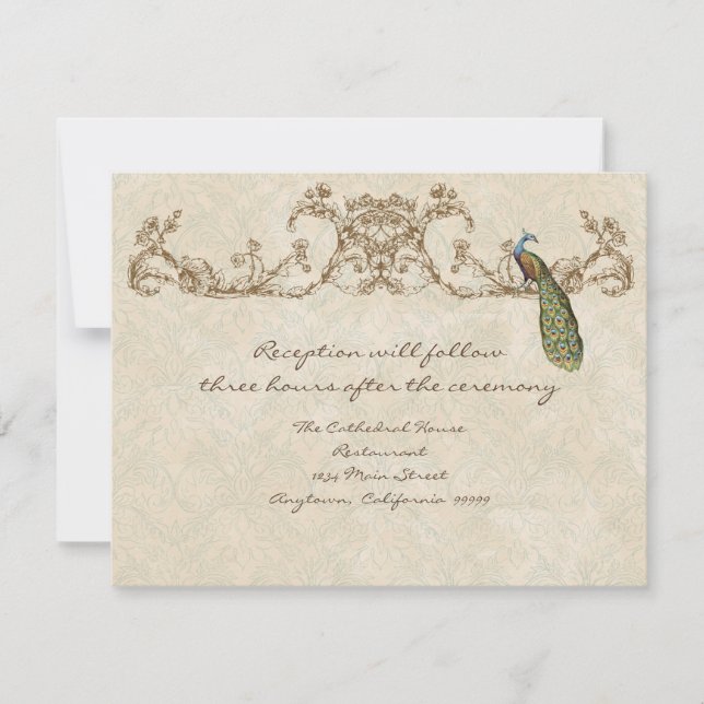 Invitación a la recepción de Peacock & Etchings (Anverso)