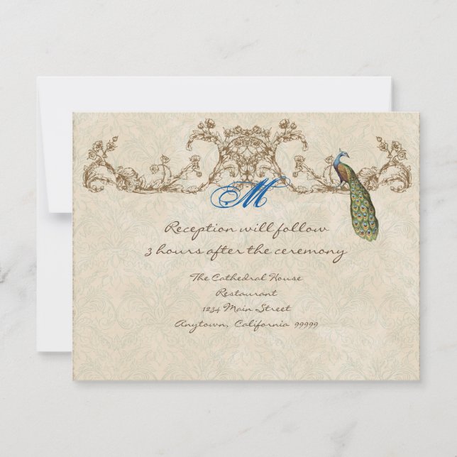 Invitación a la recepción de Peacock & Etchings (Anverso)
