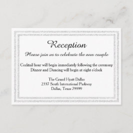 Invitación a la recepción de Purpurina blanco plat