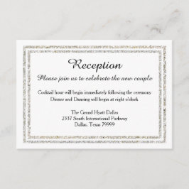 Invitación a la recepción de Purpurina plateado de