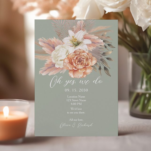 Invitación a la recepción de Sage Green Floral Wed (Subido por el creador)