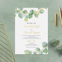 Invitación a la recepción del Elopement, Eucalyptu