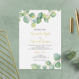 Invitación a la recepción del Elopement, Eucalyptu