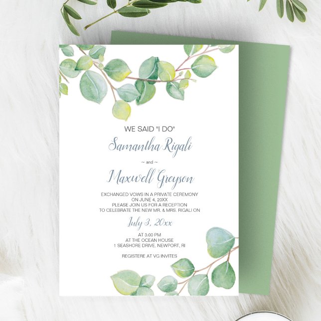 Invitación a la recepción del Elopement, Eucalyptu (Subido por el creador)